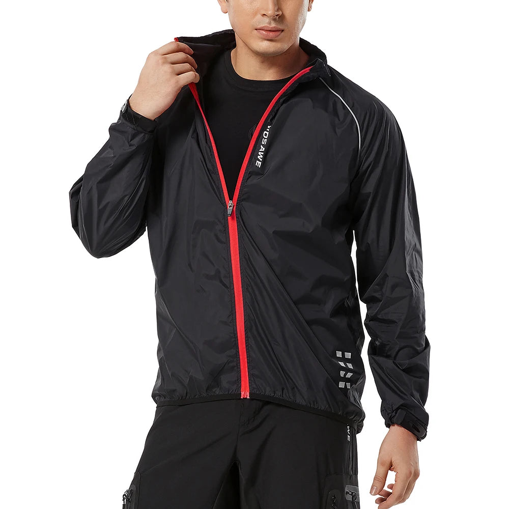 WOSAWE Men’s Ultralight Windproof Cycling Jacket – Reflective & Long Sleeve
